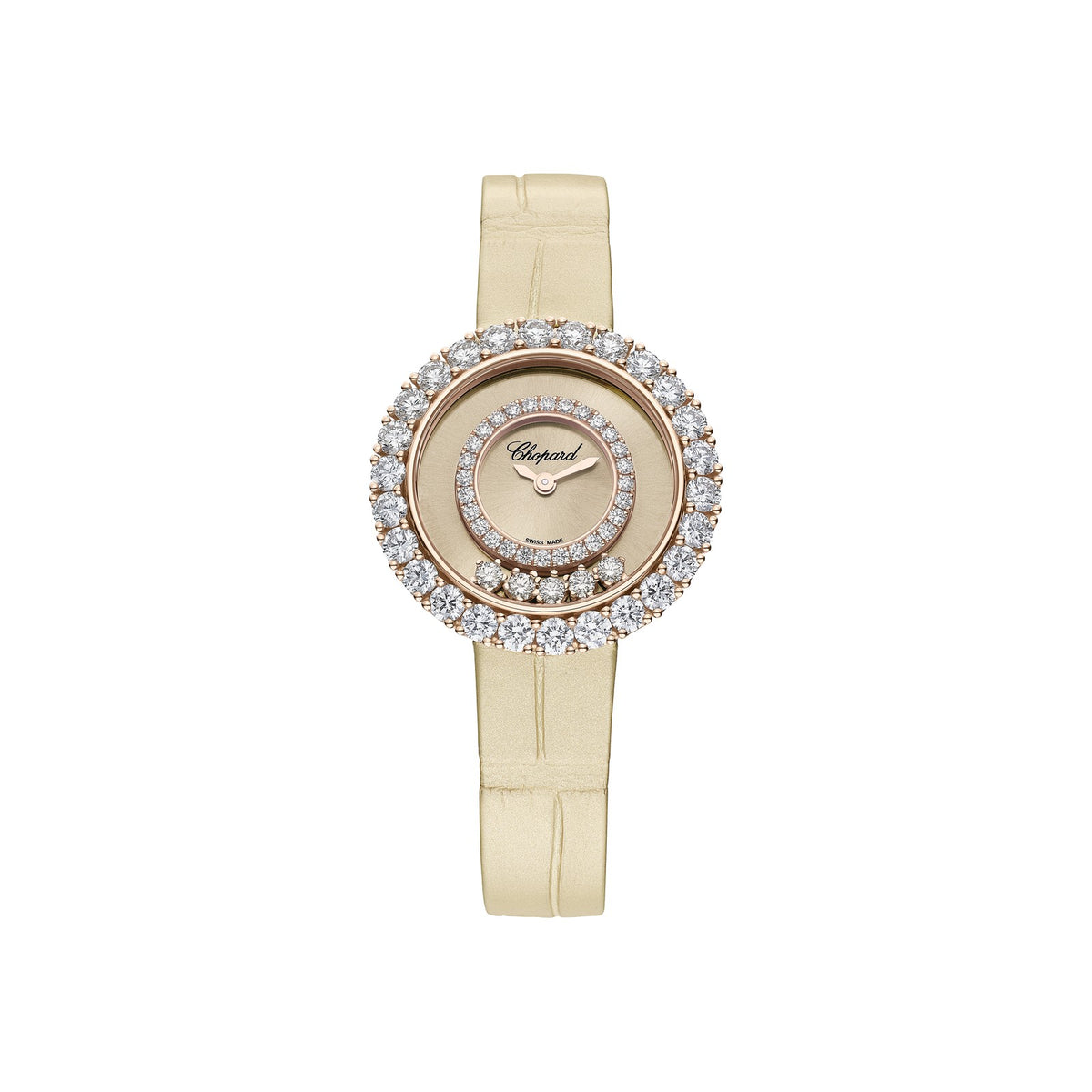 Chopard Happy Diamonds watch in 18k ethical rose gold with moving diamonds