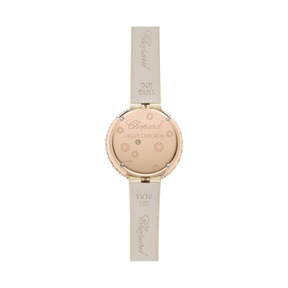 Chopard Happy Diamonds watch in 18k ethical rose gold with moving diamonds, view 2