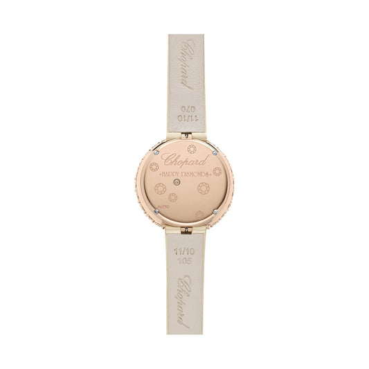 Chopard Happy Diamonds watch in 18k ethical rose gold with moving diamonds, view 2