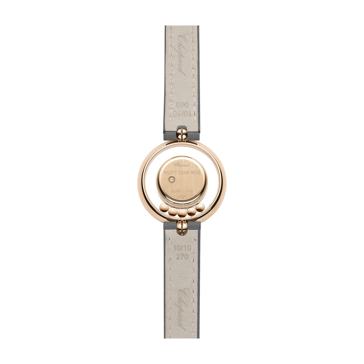Chopard Happy Diamonds watch in 18k ethical rose gold with moving diamonds, view 2