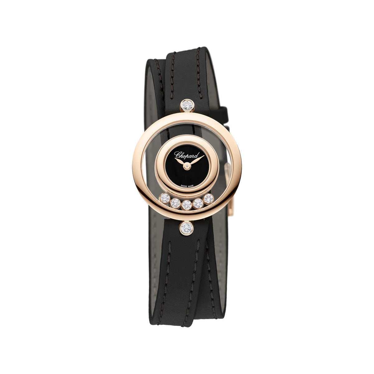 Chopard Happy Diamonds watch in 18k ethical rose gold with moving diamonds
