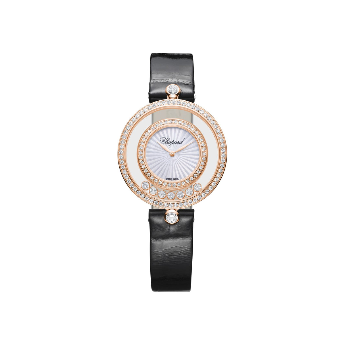 Chopard Happy Diamonds watch in 18k ethical rose gold with moving diamonds