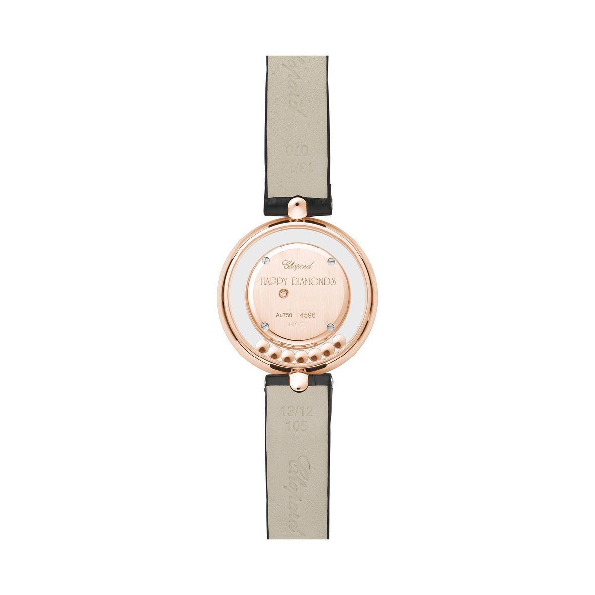 Chopard Happy Diamonds watch in 18k ethical rose gold with moving diamonds, view 2