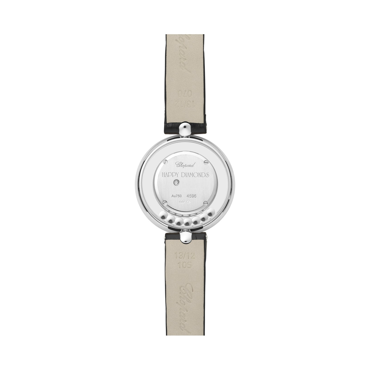 Chopard Happy Diamonds watch in 18k ethical white gold with moving diamonds, view 2