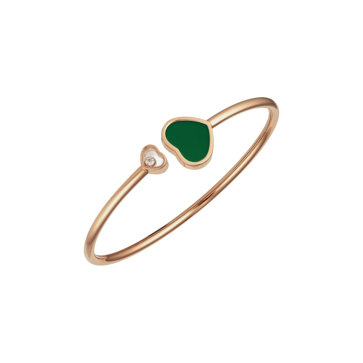 Chopard Happy Hearts bangle in 18k ethical rose gold with diamonds and agate
