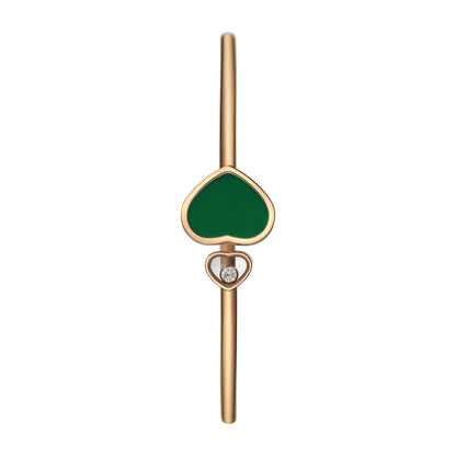 Chopard Happy Hearts bangle in 18k ethical rose gold with diamonds and agate view 2