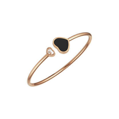 Chopard Happy Hearts bangle in 18k ethical rose gold with diamonds and onyx