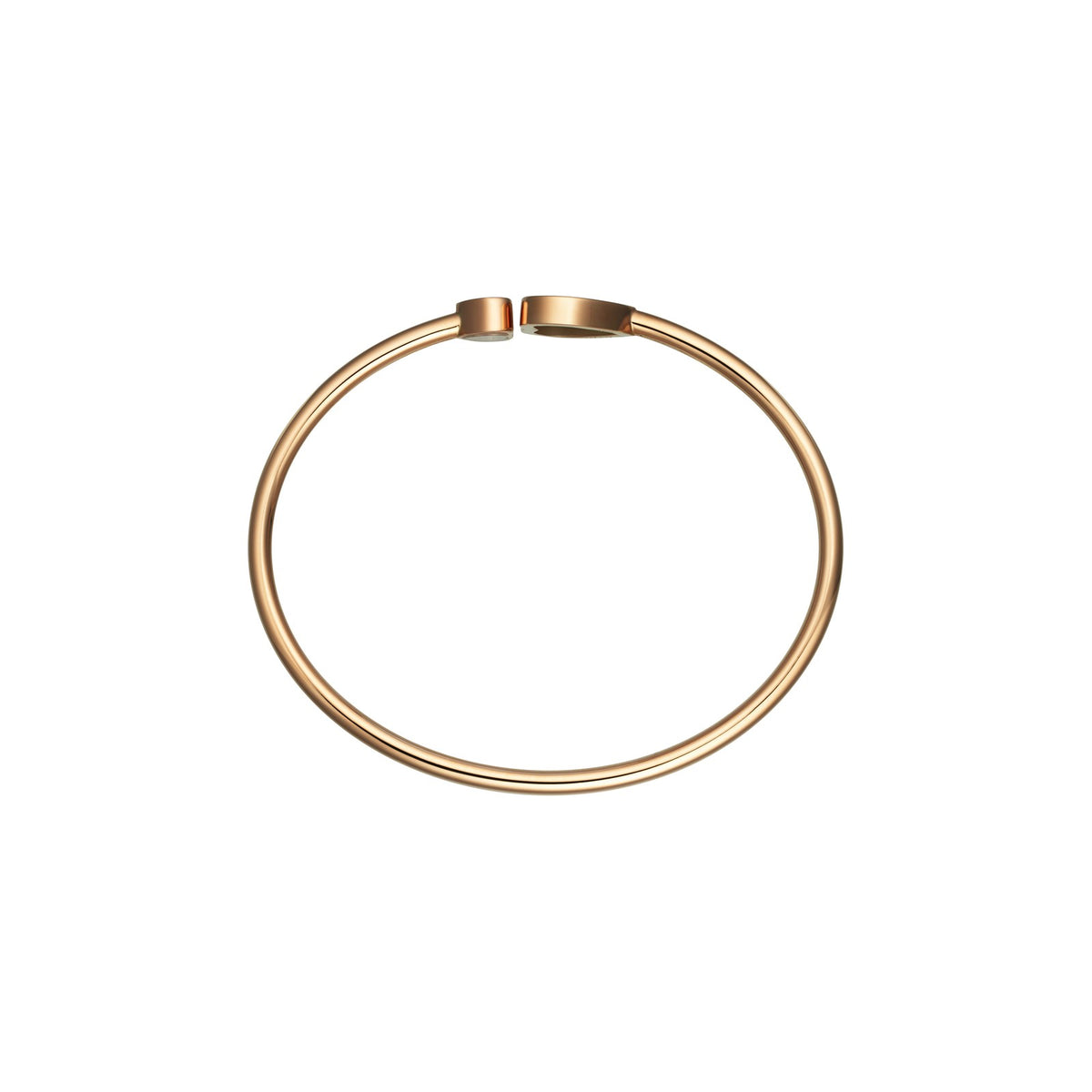Chopard Happy Hearts bangle in 18k ethical rose gold with diamonds and onyx view 3