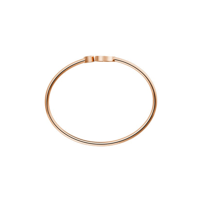 Chopard Happy Hearts bangle in 18k ethical rose gold with diamonds and mother of pearl view 3
