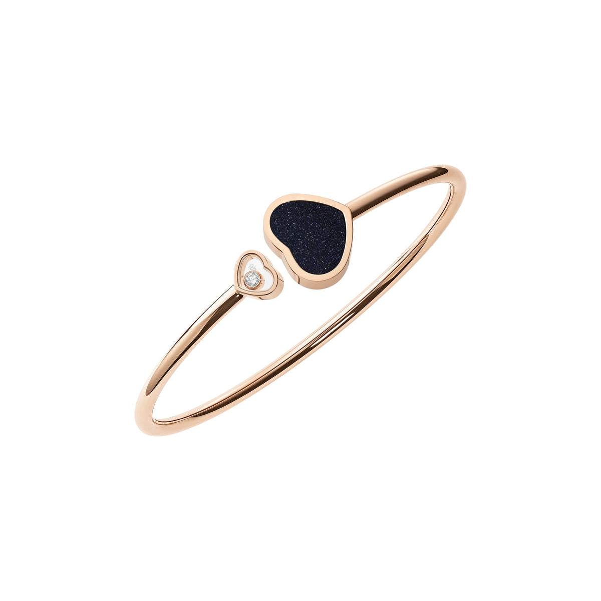 Chopard Happy Hearts bangle in 18k ethical rose gold with diamonds and aventurine