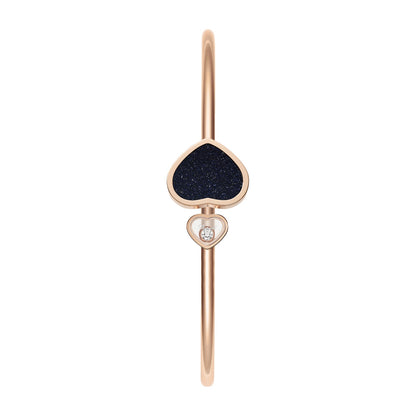 Chopard Happy Hearts bangle in 18k ethical rose gold with diamonds and aventurine view 2