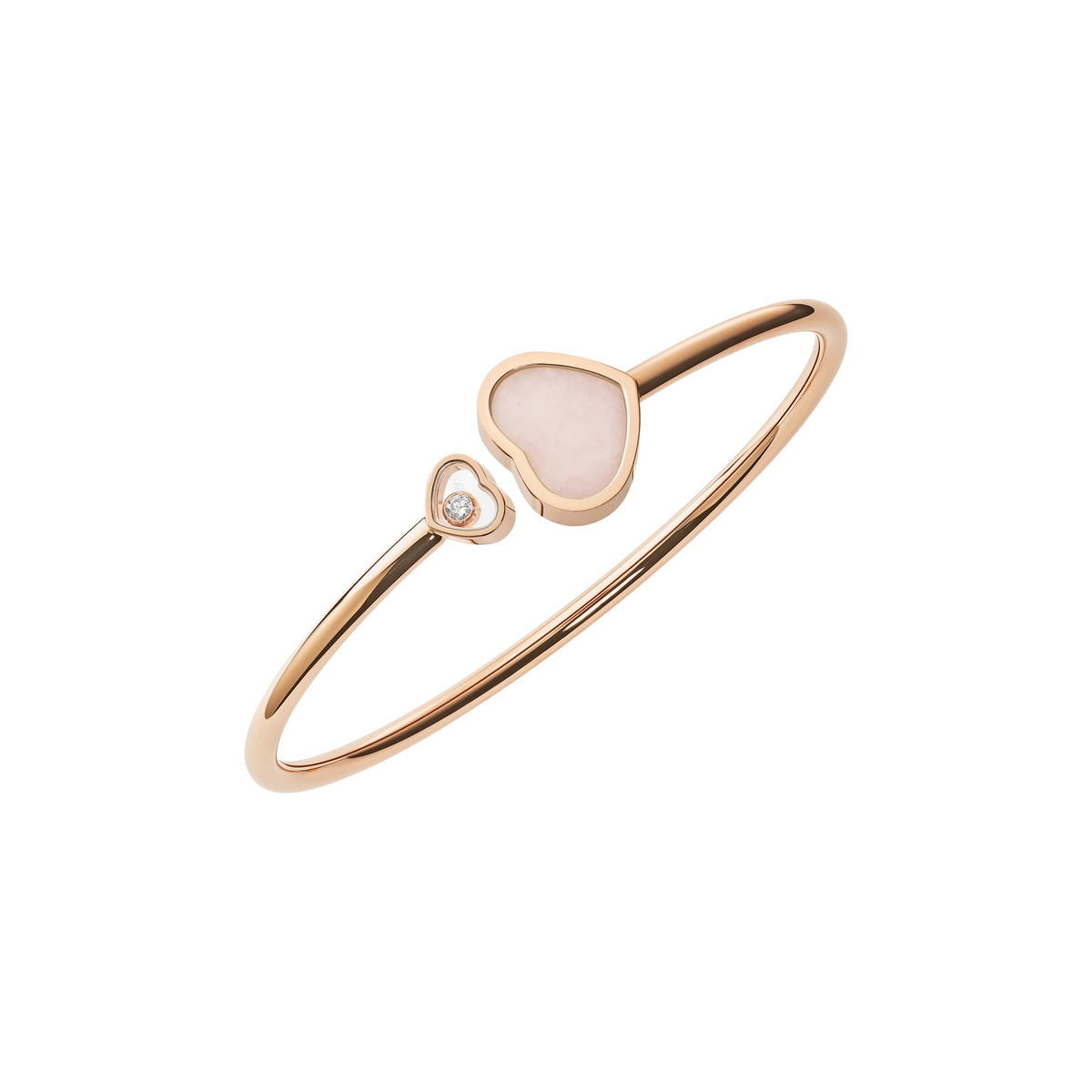 Chopard Happy Hearts bangle in 18k ethical rose gold with diamonds and opals