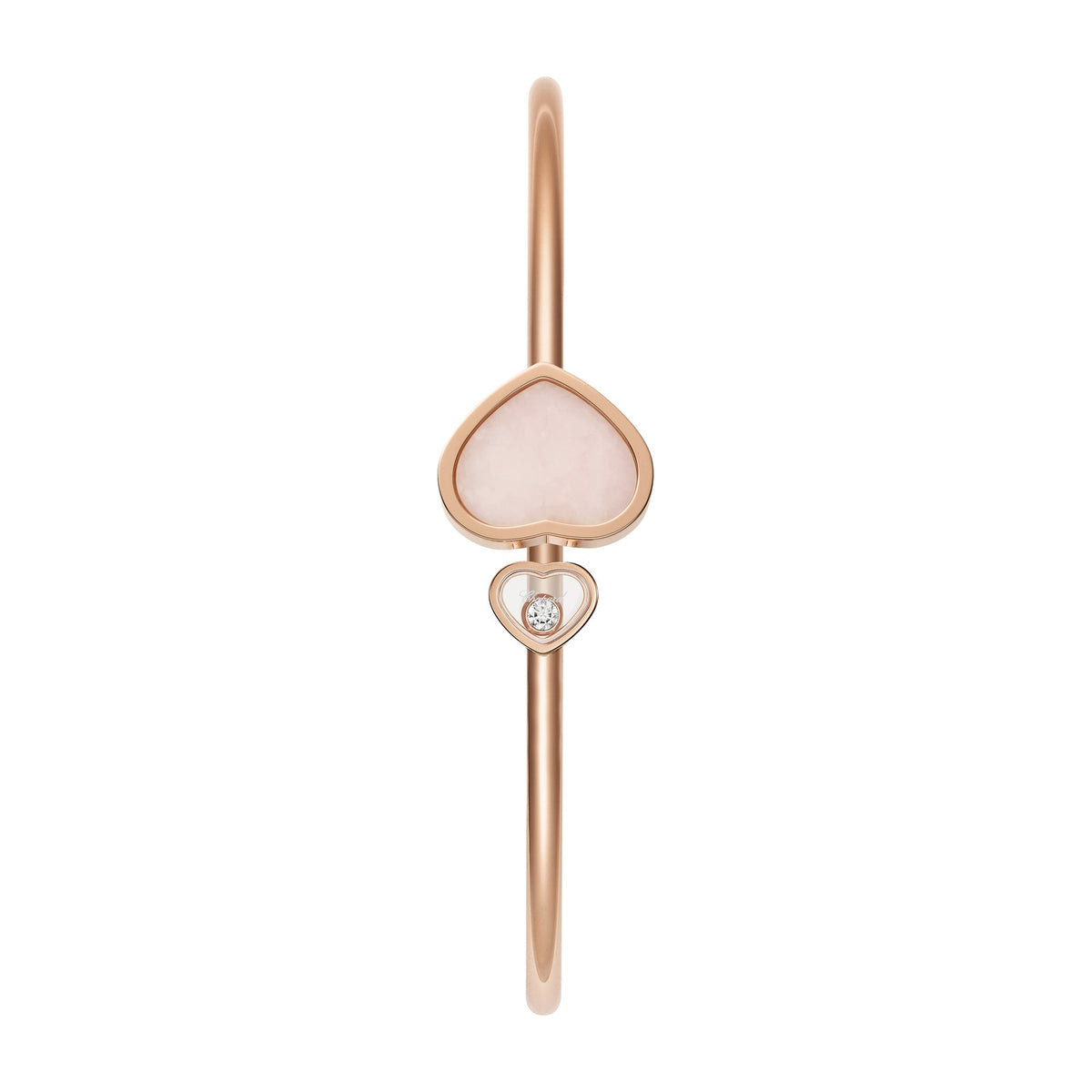 Chopard Happy Hearts bangle in 18k ethical rose gold with diamonds and opals view 2