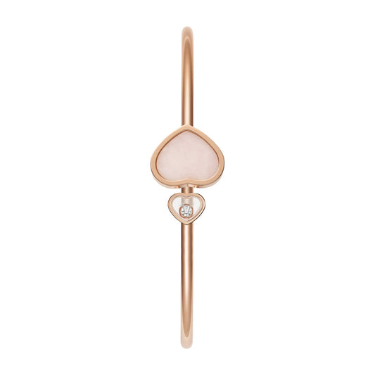 Chopard Happy Hearts bangle in 18k ethical rose gold with diamonds and opals view 2