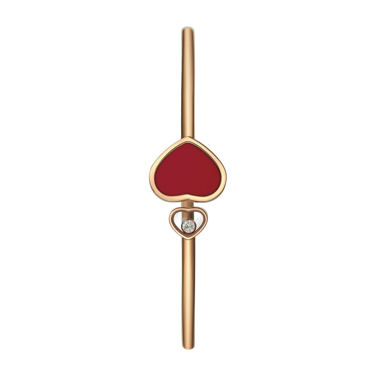 Chopard Happy Hearts bangle in 18k ethical rose gold with diamonds view 2