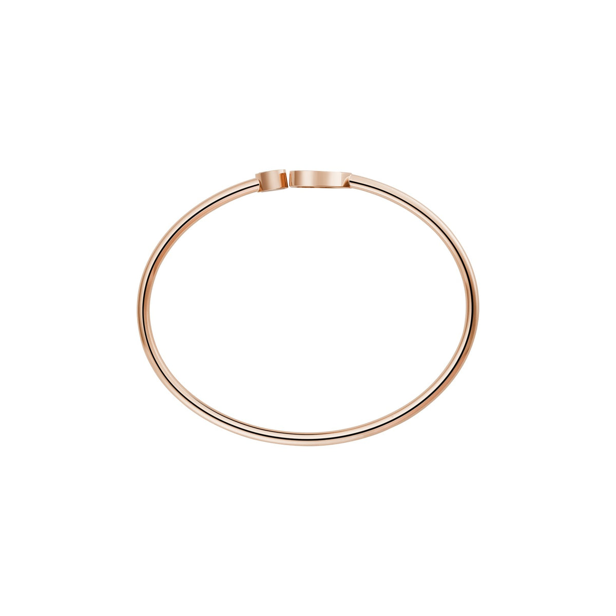 Chopard Happy Hearts bangle in 18k ethical rose gold with diamonds and mother of pearl view 3
