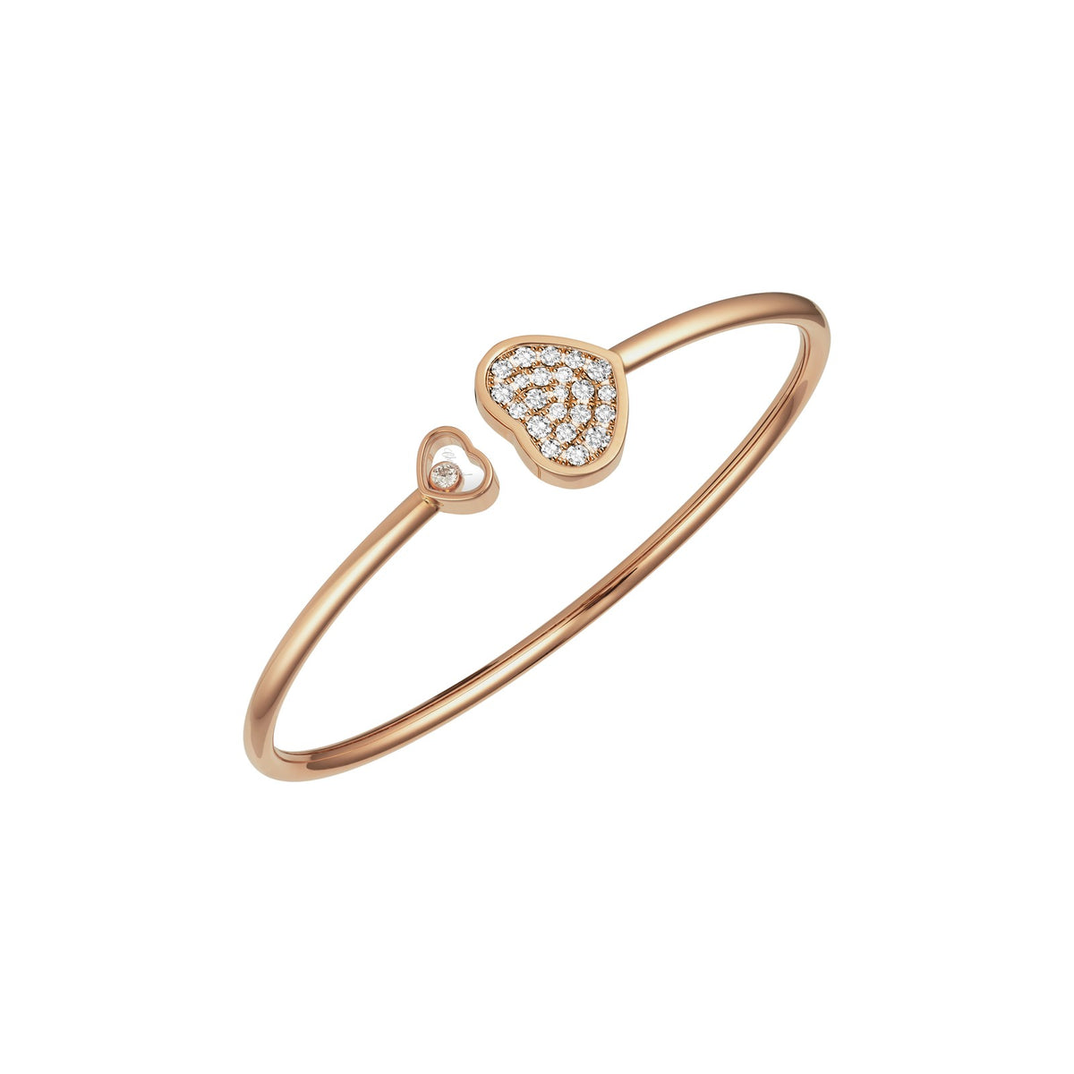 Chopard Happy Hearts bangle in 18k ethical rose gold with diamonds