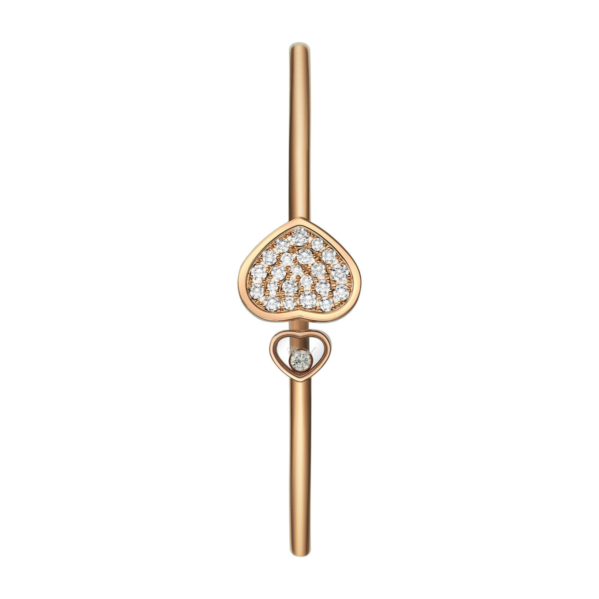 Chopard Happy Hearts bangle in 18k ethical rose gold with diamonds view 2