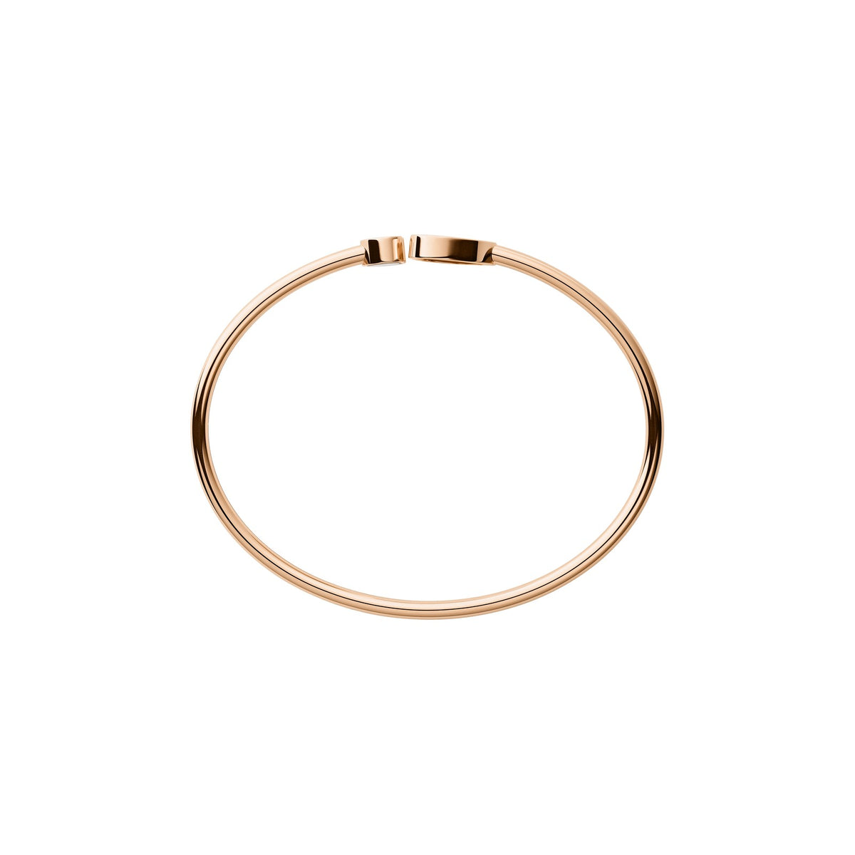 Chopard Happy Hearts bangle in 18k ethical rose gold with diamonds, mother of pearl and turquoise view 4