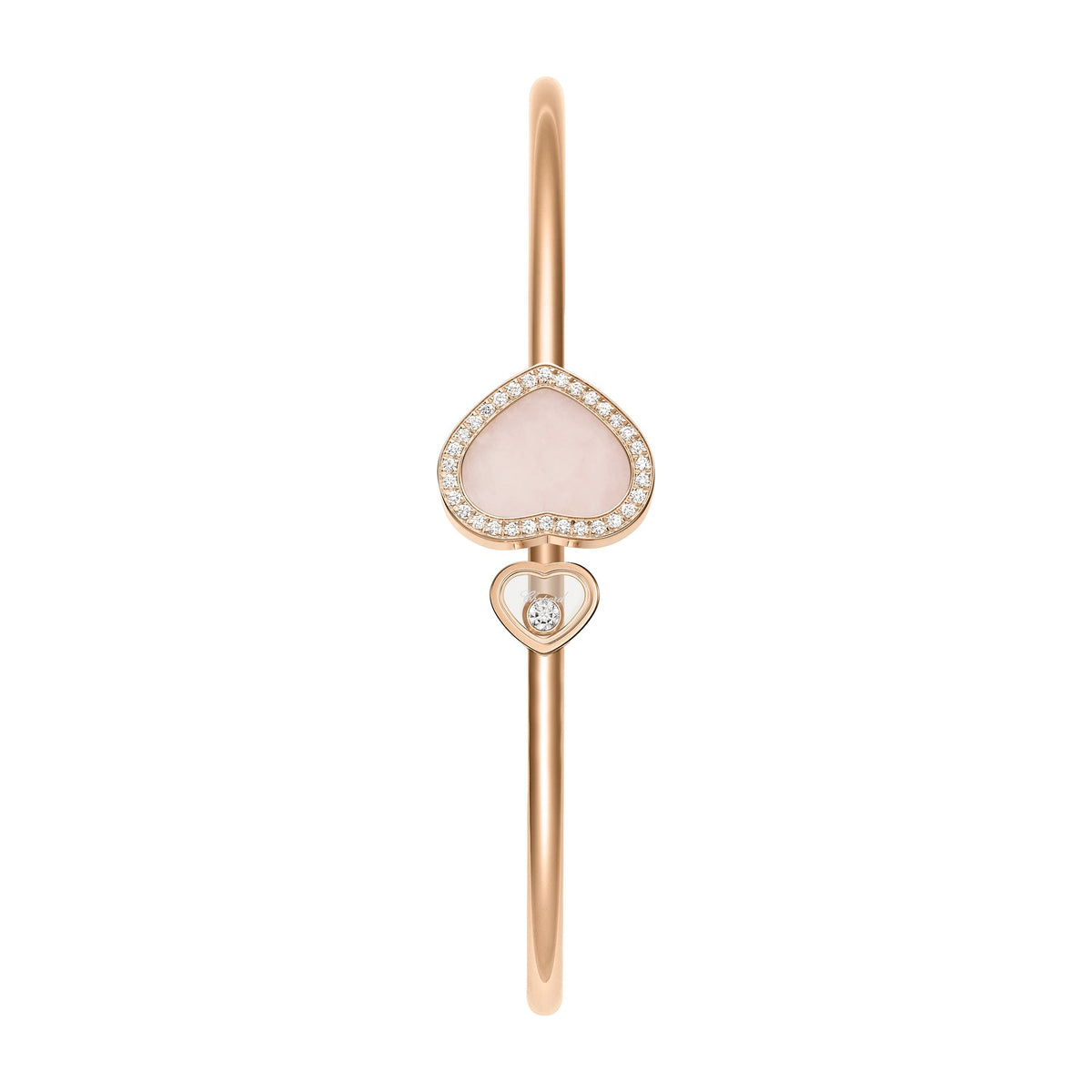 Chopard Happy Hearts bangle in 18k ethical rose gold with diamonds and opals view 2