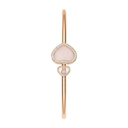 Chopard Happy Hearts bangle in 18k ethical rose gold with diamonds and opals view 2