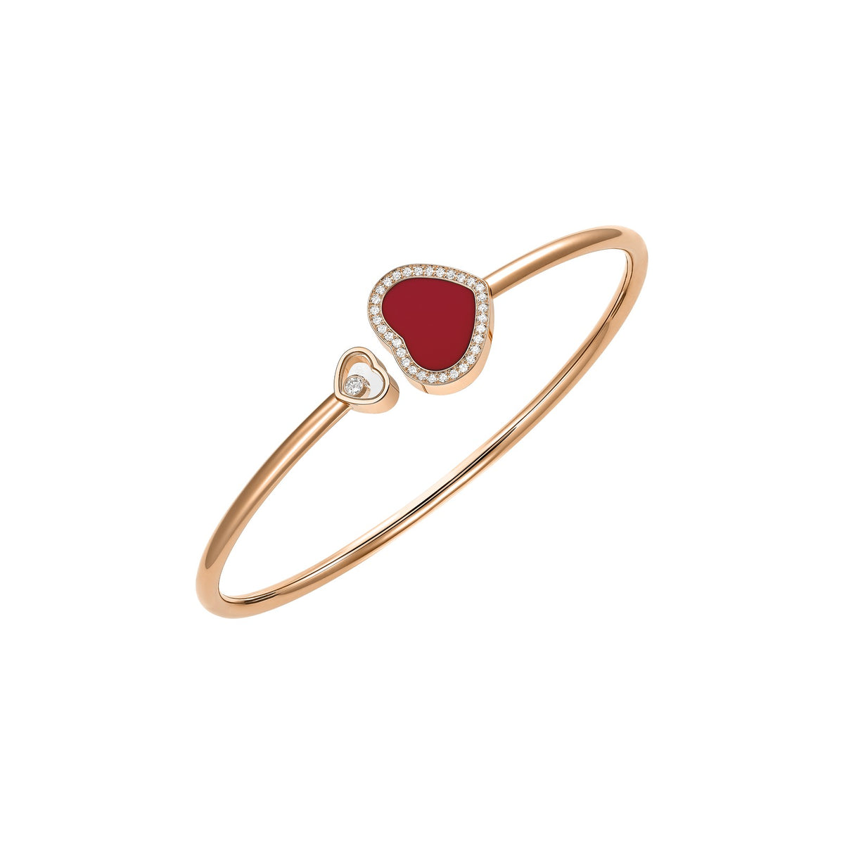 Chopard Happy Hearts bangle in 18k ethical rose gold with diamonds