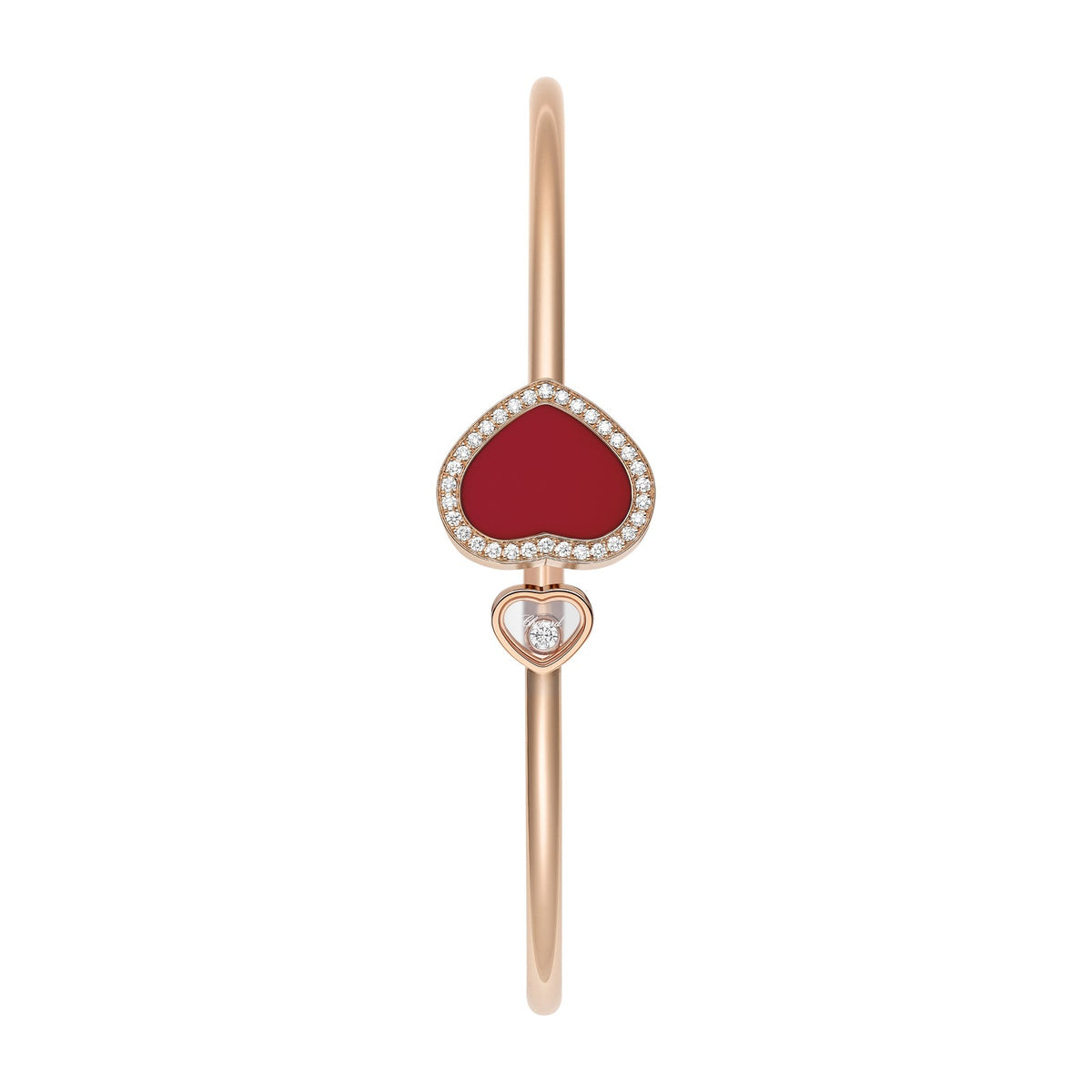 Chopard Happy Hearts bangle in 18k ethical rose gold with diamonds view 2