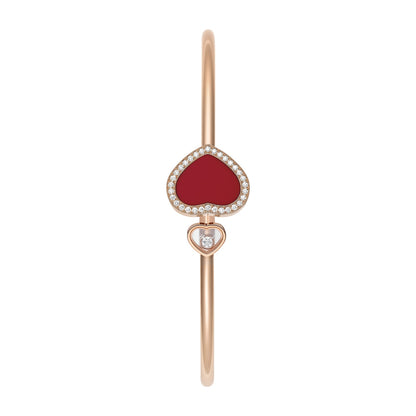 Chopard Happy Hearts bangle in 18k ethical rose gold with diamonds view 2