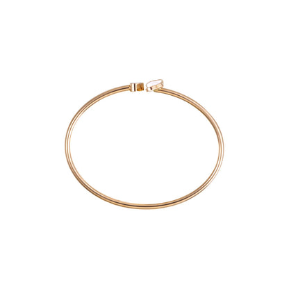Chopard Happy Hearts bangle in 18k ethical rose gold with diamonds and mother of pearl view 3