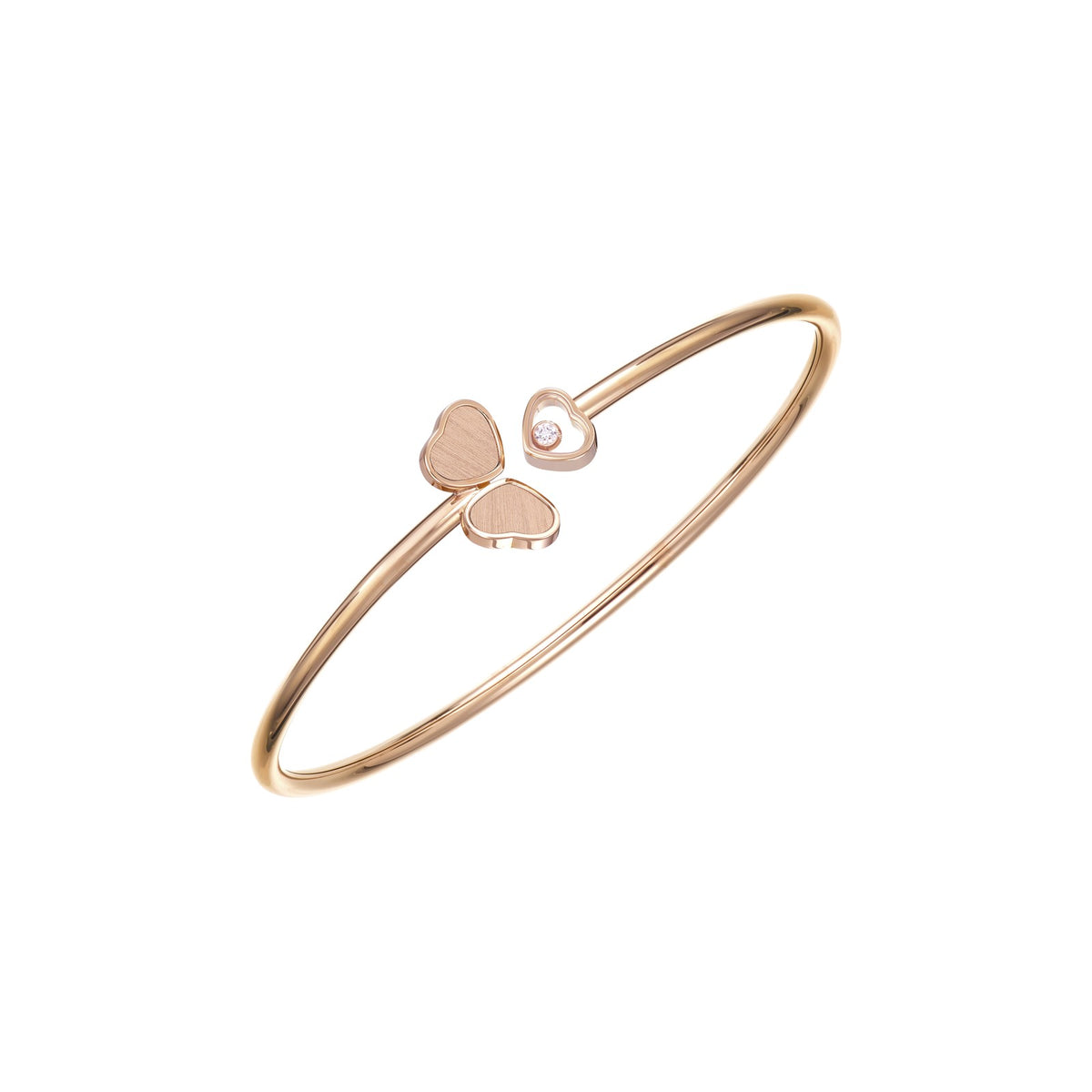 Chopard Happy Hearts bangle in 18k ethical rose gold with diamonds