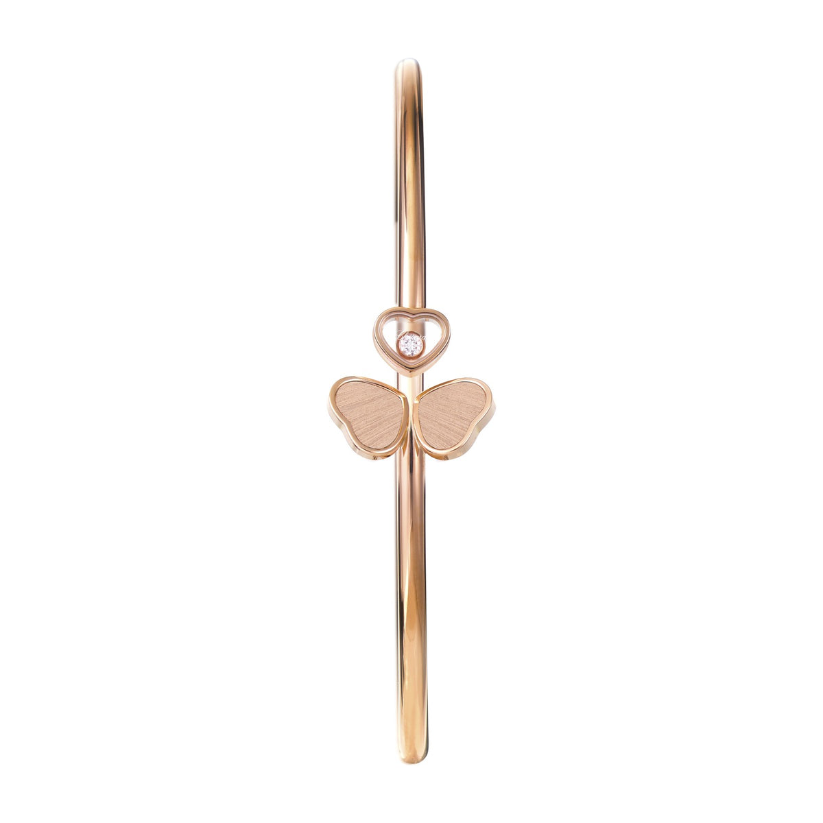 Chopard Happy Hearts bangle in 18k ethical rose gold with diamonds view 2