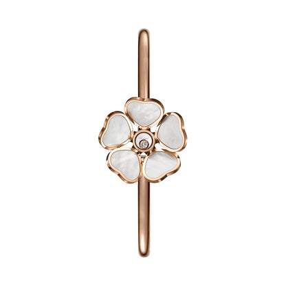 Chopard Happy Hearts bangle in 18k ethical rose gold with mother of pearl view 2