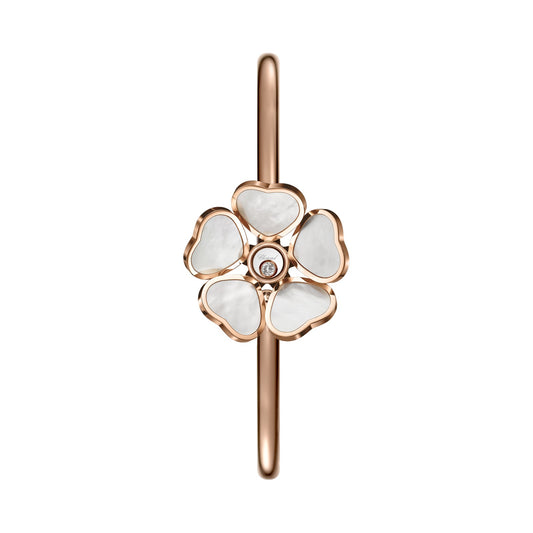 Chopard Happy Hearts bangle in 18k ethical rose gold with mother of pearl view 2