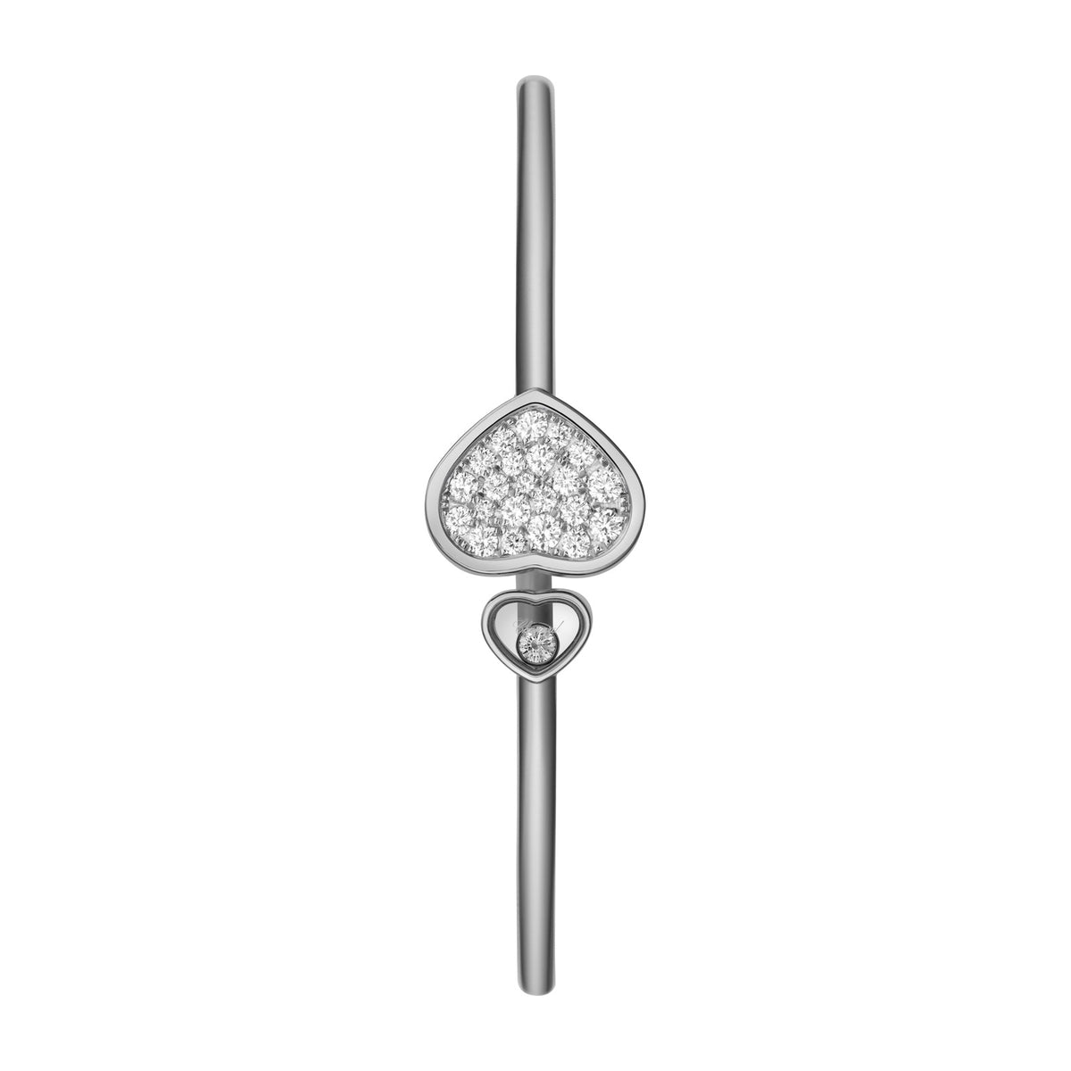 Chopard Happy Hearts bangle in 18k ethical white gold with diamonds view 2
