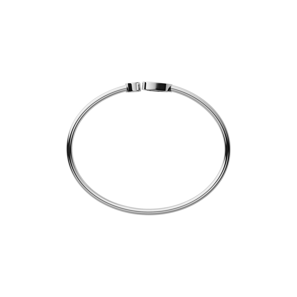 Chopard Happy Hearts bangle in 18k ethical white gold with diamonds and mother of pearl view 3