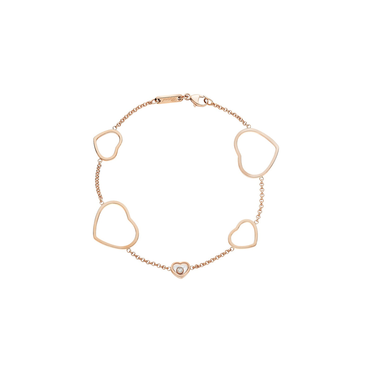 Chopard Happy Hearts bracelet in 18k ethical rose gold with moving diamonds