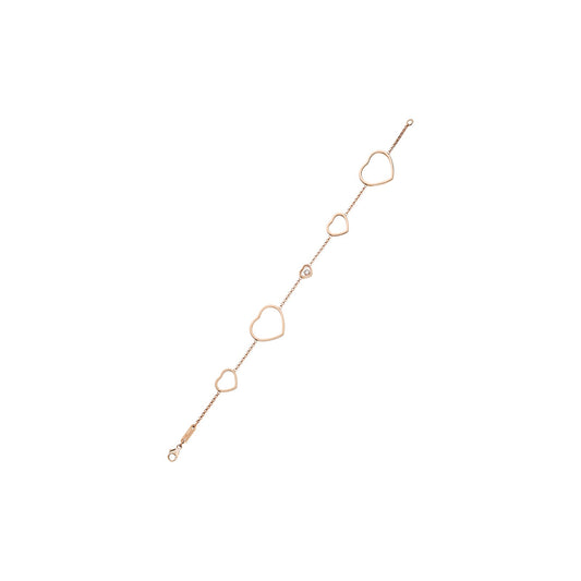 Chopard Happy Hearts bracelet in 18k ethical rose gold with moving diamonds view 2