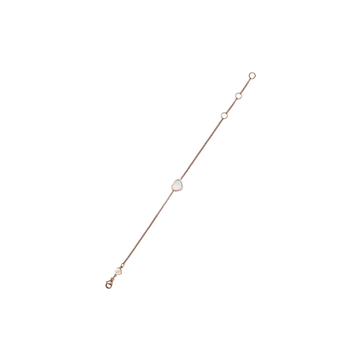 Chopard Happy Hearts bracelet in 18k ethical rose gold with mother of pearl view 2