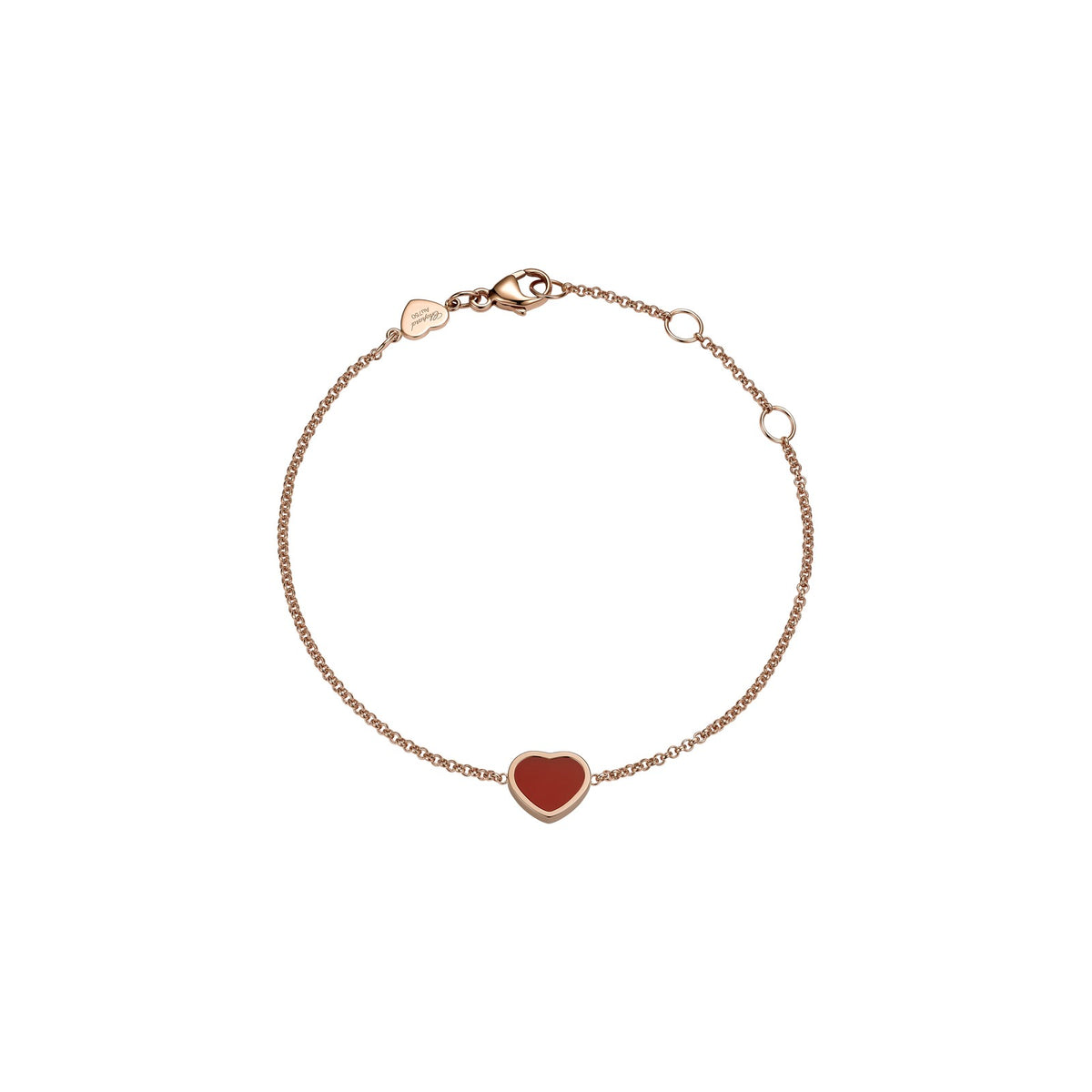 Chopard Happy Hearts bracelet in 18k ethical rose gold with carnelian