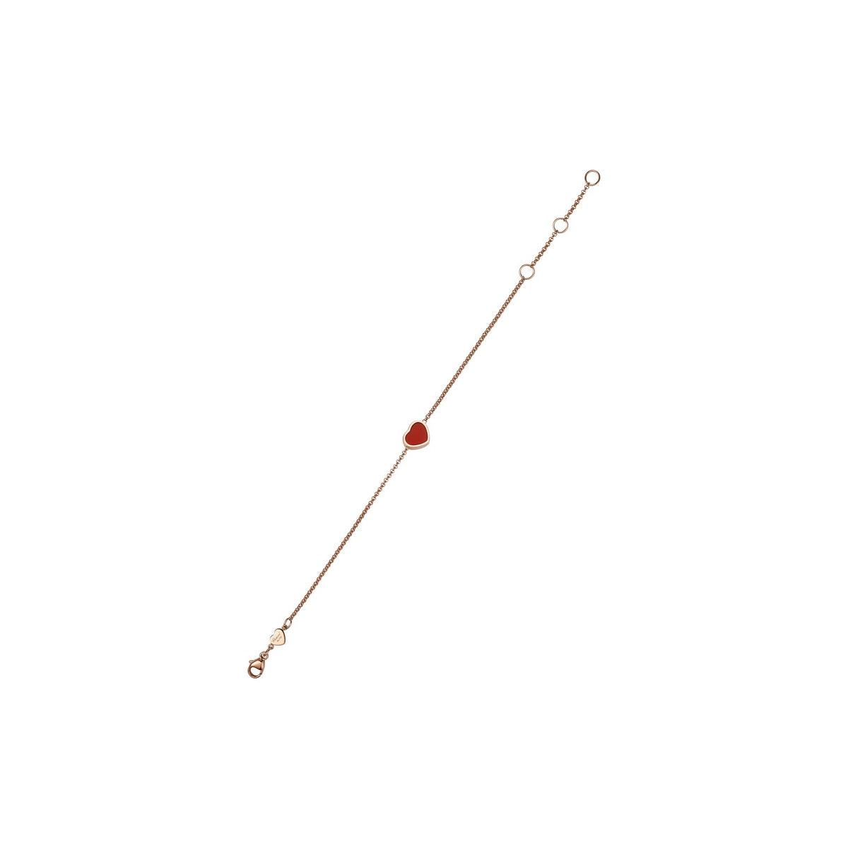 Chopard Happy Hearts bracelet in 18k ethical rose gold with carnelian view 2