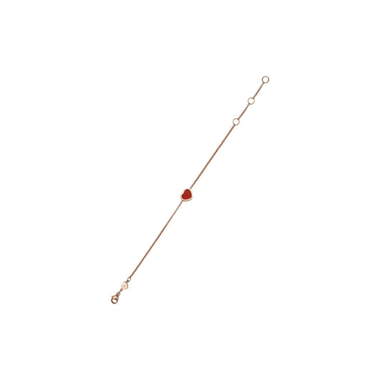 Chopard Happy Hearts bracelet in 18k ethical rose gold with carnelian view 2