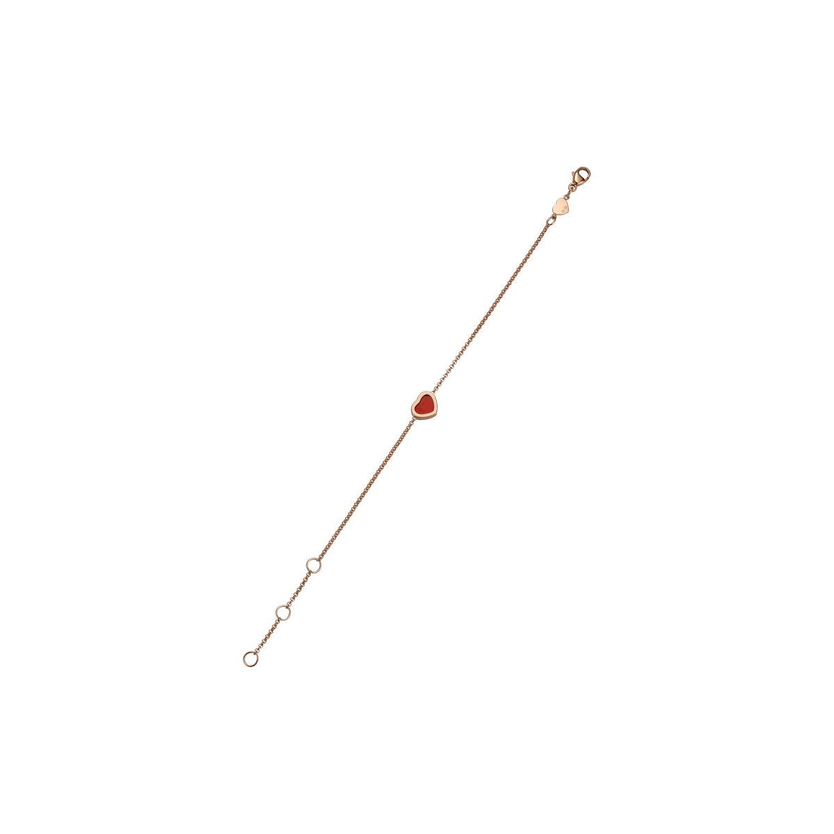Chopard Happy Hearts bracelet in 18k ethical rose gold with carnelian view 3