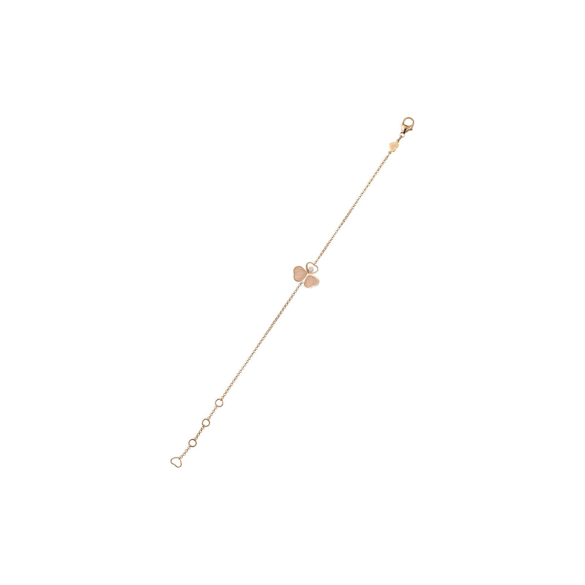 Chopard Happy Hearts bracelet in 18k ethical rose gold with moving diamonds view 2