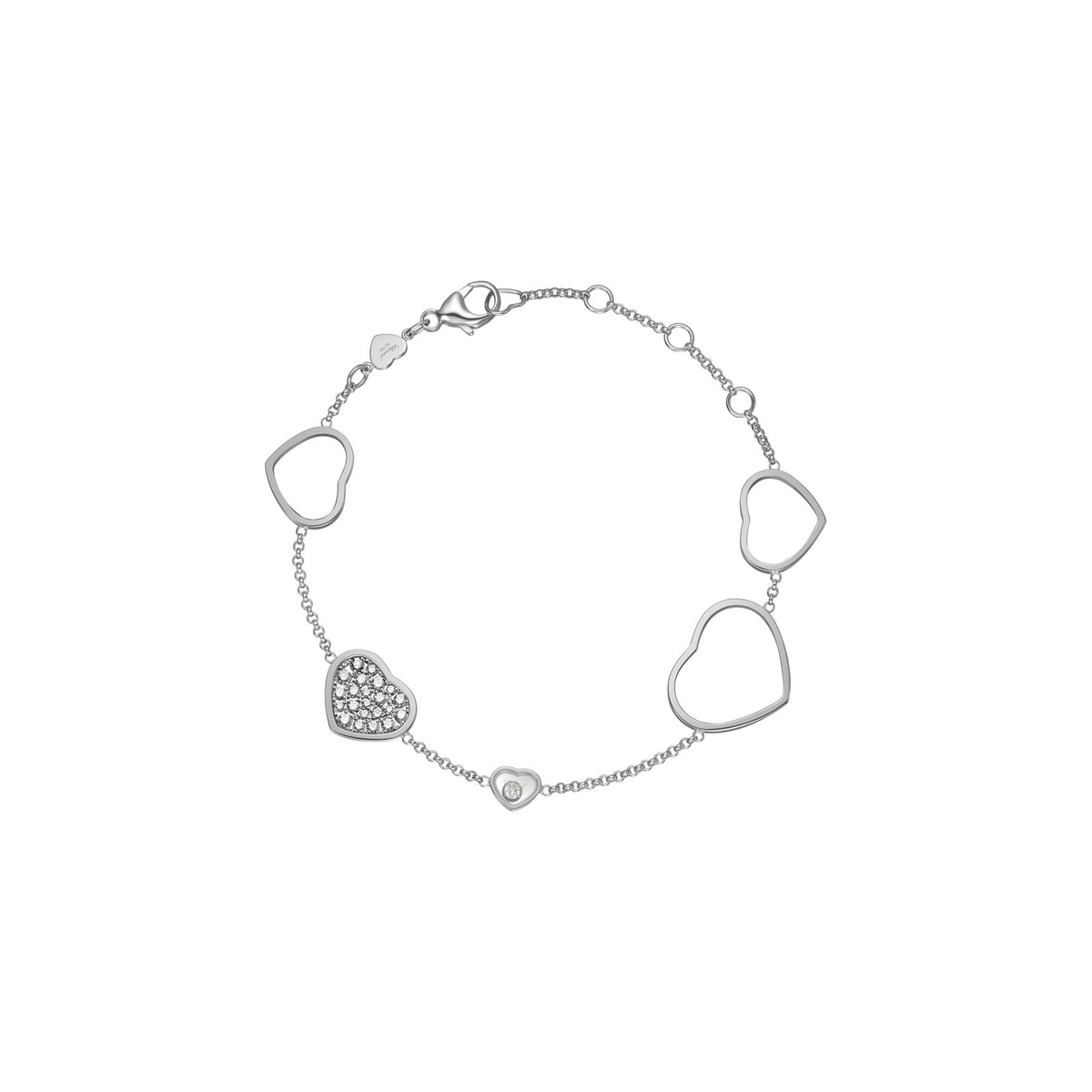 Chopard Happy Hearts bracelet in 18k ethical white gold with moving diamonds