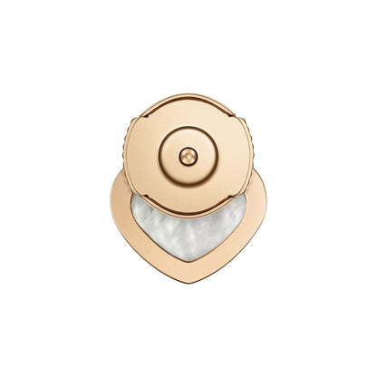 Chopard Happy Hearts earring in 18k ethical rose gold with mother of pearl view 4