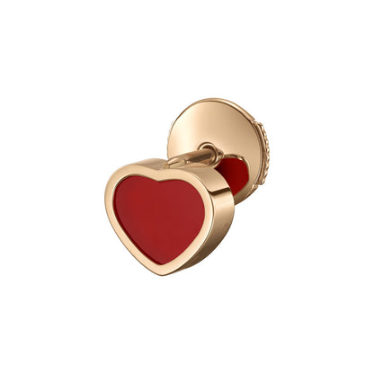 Chopard Happy Hearts earring in 18k ethical rose gold with carnelian