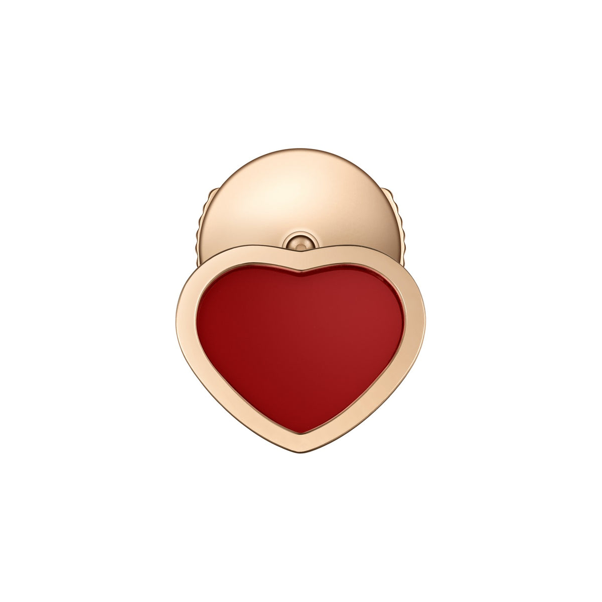 Chopard Happy Hearts earring in 18k ethical rose gold with carnelian view 3