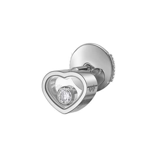 Chopard Happy Hearts earring in 18k ethical white gold with moving diamonds