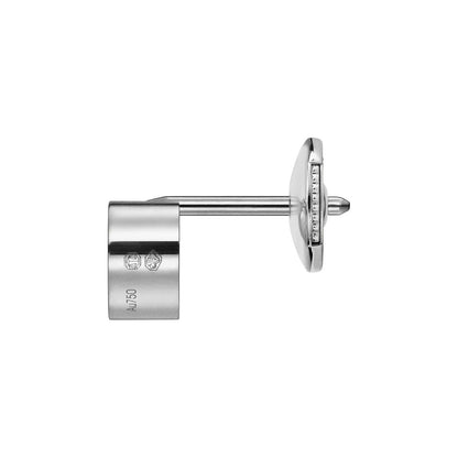 Chopard Happy Hearts earring in 18k ethical white gold with moving diamonds view 2