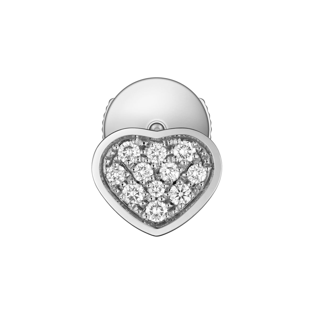 Chopard Happy Hearts earring in 18k ethical white gold with diamonds view 3